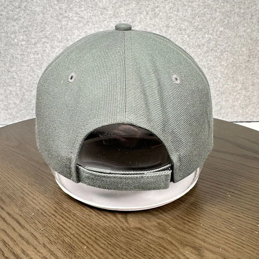 Rhinoceros Embroidered Hat Cap Gray Adjustable Hook‎ & Loop Strap Back